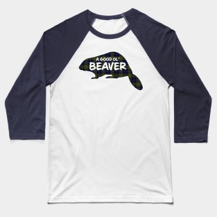 Beaver Critter - MacLaren Plaid Baseball T-Shirt